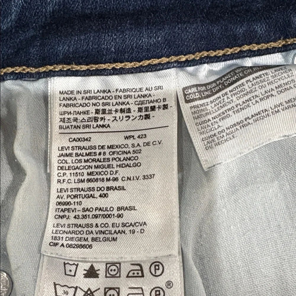 Levi’s Mid Rise Skinny Sz 12 Classic Blue Jeans - Picture 10 of 11